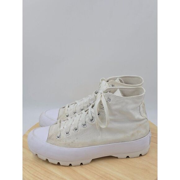 Converse All Star Lugged Hi Women's Sneaker Shoe White Canvas Size 10.5 - Picture 2 of 8